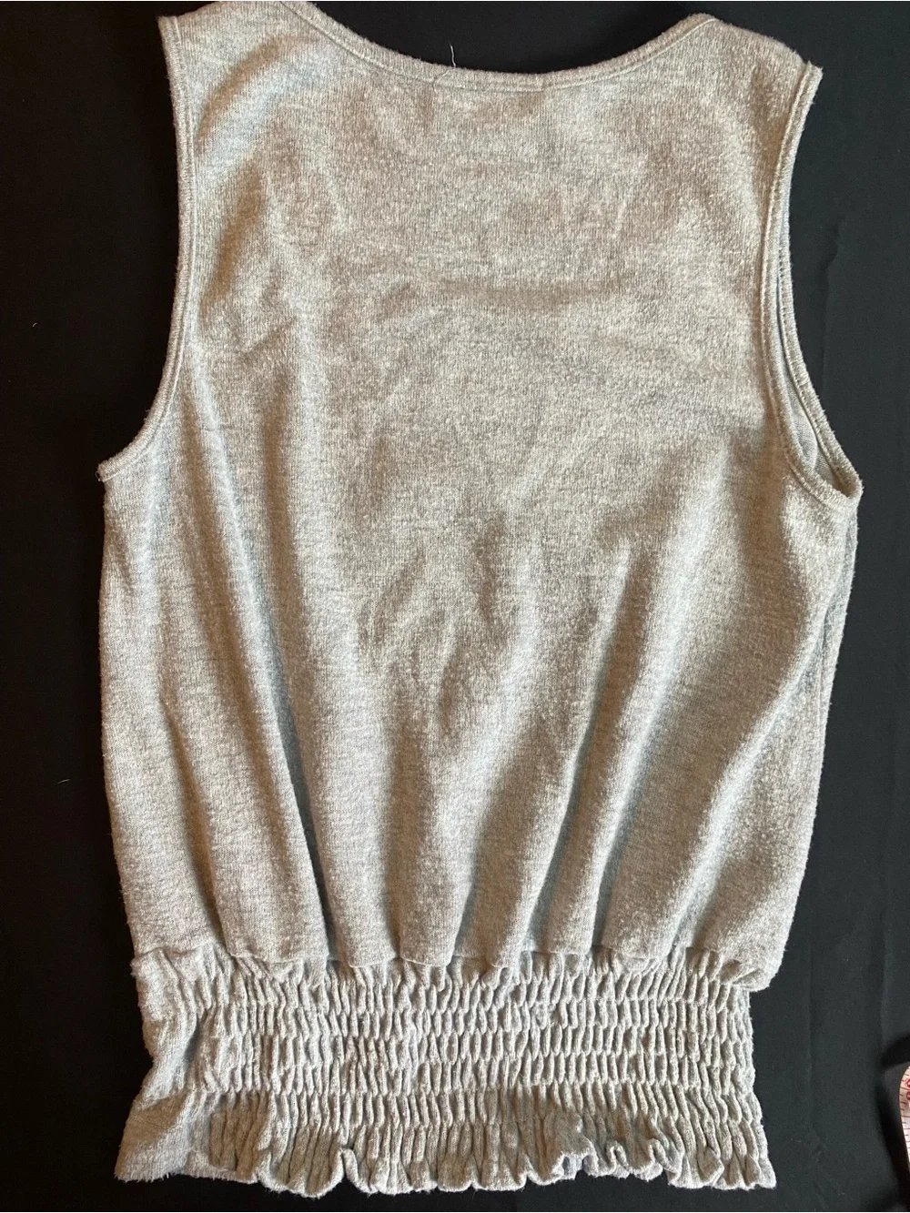 Gray Women's Smocked Knit Sweater